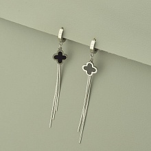 картинка Серьги 'Stainless Steel' Эмаль (родий) от магазина Wolves