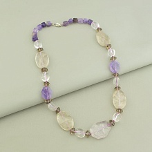 картинка Бусы Аметист Раухтопаз Горный хрусталь 52 см от магазина Wolves