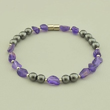 картинка Браслет 'SUNSTONES' Аметист Гематит 19 см от магазина Wolves