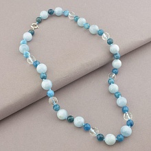 картинка Бусы 'SUNSTONES' Аквамарин Серебро(925) 51 см от магазина Wolves