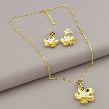 картинка Подвеска+Серьги Майорка 43 см (позолота 14k (лимонная)) от магазина Wolves