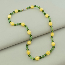 картинка Бусы 'SUNSTONES' Цитрин Нефрит Чешский хрусталь 54 см от магазина Wolves