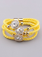 картинка Браслет плетеный желтый с натуральным камнем Crystal 17 см от магазина Wolves
