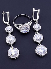 картинка Комплект Фианит (родий) от магазина Wolves