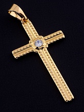картинка Крестик позолоченный, с фианитом 'XUPING' от магазина Wolves
