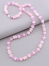 картинка Бусы 'SUNSTONES' Розовый кварц Чешский хрусталь 60 см от магазина Wolves