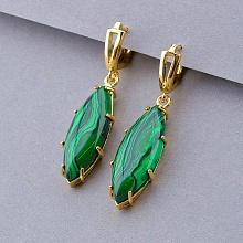 картинка Серьги 'Pataya' Малахит (позолота 18к (лимонная)) от магазина Wolves