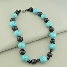 картинка Бусы 'SUNSTONES' Агат Бирюза Чешский хрусталь 55 см от магазина Wolves