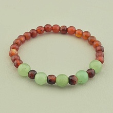 картинка Браслет 'SUNSTONES' Нефрит Агат 17 см от магазина Wolves