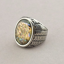 картинка Кольцо стальное с Галиотисом разноцветное 'Stainless Steel' от магазина Wolves