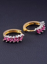 картинка Серьги Фианит 'XUPING' (позолота-родий) от магазина Wolves