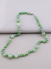 картинка Бусы 'SUNSTONES' Нефрит Чешский хрусталь 53 см от магазина Wolves