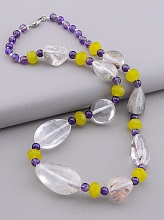 картинка Бусы Горный хрусталь Аметист Пренит 50 см от магазина Wolves