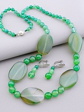 картинка Бусы+Серьги 'SUNSTONES' Агат 66 см от магазина Wolves