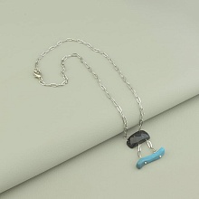 картинка Подвеска 'SUNSTONES' Бирюза Обсидиан 47 см от магазина Wolves