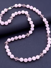 картинка Бусы 'SUNSTONES' Розовый кварц Чешский хрусталь 55 см от магазина Wolves