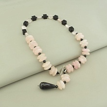 картинка Бусы Розовый кварц Агат Чешский хрусталь 46 см от магазина Wolves