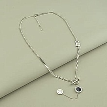 картинка Подвеска 'Stainless Steel' Эмаль 43 см (родий) от магазина Wolves