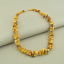 картинка Подвеска 'SUNSTONES' Янтарь Серебро(925) 41 см от магазина Wolves