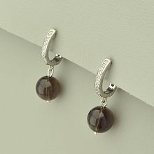 картинка Серьги 'SUNSTONES' Раухтопаз  (родий) от магазина Wolves