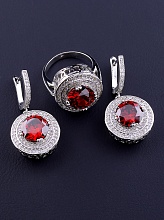 картинка Комплект Фианит (родий) от магазина Wolves