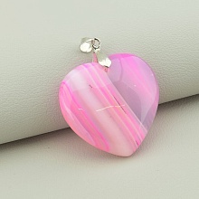 картинка Кулон в форме сердца из розового агата 35x35 мм от магазина Wolves