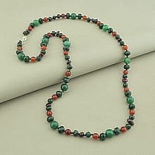 картинка Бусы 'SUNSTONES' Агат Сердолик Гранат 64 см от магазина Wolves