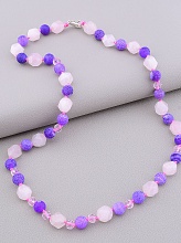 картинка Бусы 'SUNSTONES' Розовый кварц Агат Чешский хрусталь 49 см от магазина Wolves