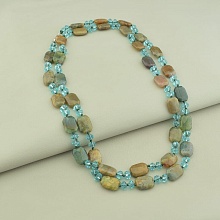 картинка Бусы Яшма Чешский хрусталь 120 см от магазина Wolves