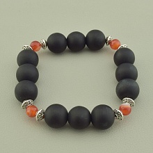 картинка Браслет 'SUNSTONES' Шунгит Сердолик 17 см от магазина Wolves
