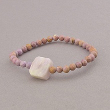 картинка Браслет из Родохрозита без замка 'SUNSTONES' 18 см от магазина Wolves