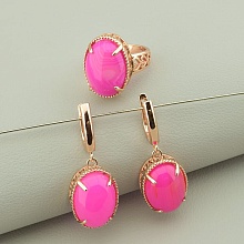 картинка Серьги+Кольцо 'Pataya' Агат (позолота 18к) от магазина Wolves