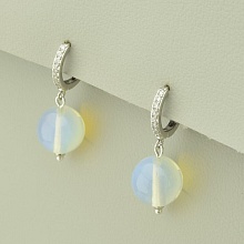 картинка Серьги 'SUNSTONES' Лунный камень  (родий) от магазина Wolves