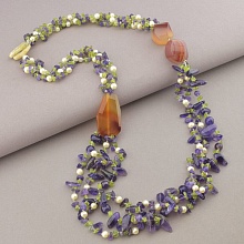 картинка Бусы Аметист Сердолик Жемчуг 90 см от магазина Wolves