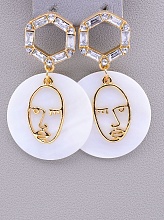 картинка Серьги 'FJ' Перламутр Сrystal от магазина Wolves