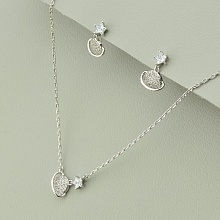 картинка Подвеска+Серьги 'Saiya' Фианит 42 см (родий) от магазина Wolves