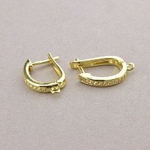 картинка Швензы Пара Фианит позолота 18к (лимонная) 15х2см от магазина Wolves