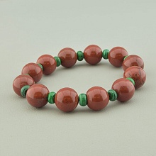 картинка Браслет 'SUNSTONES' Яшма Малахит 18 см от магазина Wolves