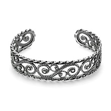 картинка Браслет жесткий посеребренный с оксидированием 16х64 мм от магазина Wolves