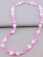 картинка Бусы 'SUNSTONES' Розовый кварц Агат Чешский хрусталь 55 см от магазина Wolves