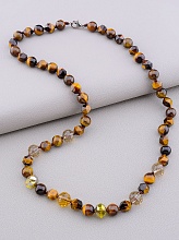 картинка Бусы 'SUNSTONES' Тигровый глаз Чешский хрусталь 50 см от магазина Wolves