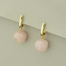 картинка Серьги 'SUNSTONES' Розовый кварц (позолота 18к (лимонная)) от магазина Wolves