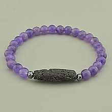 картинка Браслет 'SUNSTONES' Аметист Лава Гематит 18 см от магазина Wolves