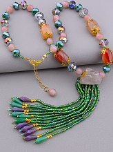 картинка Бусы Флюорит Чешский хрусталь 43 см от магазина Wolves