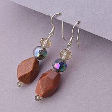 картинка Серьги Золотой Песок Чешский хрусталь от магазина Wolves