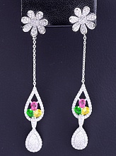 картинка Серьги Фианит 'XUPING' (родий) от магазина Wolves