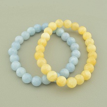 картинка Два браслета на резинках из кварца и цитрина, желтый и голубой от магазина Wolves