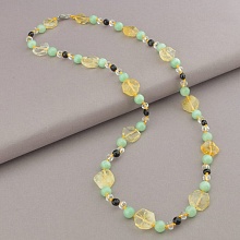 картинка Бусы 'SUNSTONES' Цитрин Кварц Агат 69 см от магазина Wolves