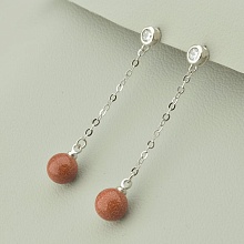 картинка Серьги 'SUNSTONES' Золотой Песок Серебро(925) от магазина Wolves