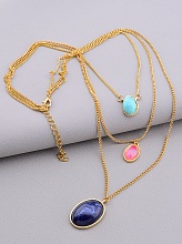 картинка Подвеска 'FJ' Бирюза Бижутерный сплав 60 см от магазина Wolves